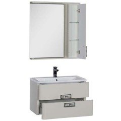Тумба с раковиной Aquanet Паллада 80 слоновая кость 00175310 + 00175462