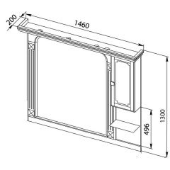 Зеркало-шкаф Aquanet Фредерика 140 белый 00171012