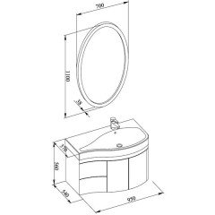 Комплект мебели Aquanet Сопрано 95 R черный 00169424