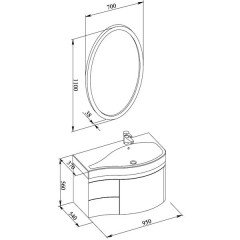 Комплект мебели Aquanet Сопрано 95 R черный 00169445