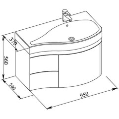 Тумба с раковиной Aquanet Сопрано 95 R черный 00169663 + 00169396