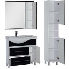 Комплект мебели Aquanet Доминика 90 L черный 00176649