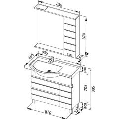 Комплект мебели Aquanet Доминика 90 L черный 00176649