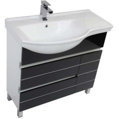 Тумба с раковиной Aquanet Доминика 90 L черный 00175938 + 00176497