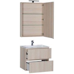 Тумба с раковиной Aquanet Алвита 60 ясень коимбро 00182734 + 00181907