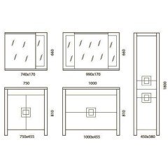 Комплект мебели Edelform Quadro 750