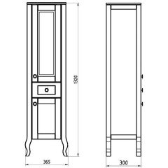 Полупенал ASB-Woodline Флоренция 30 чёрный массив ясеня