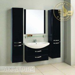 Комплект мебели Акватон Ария 80М черный глянец