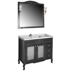 Комплект мебели ASB-Woodline Флоренция квадро 90 чёрный массив ясеня