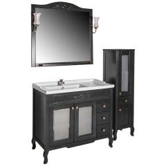 Комплект мебели ASB-Woodline Флоренция квадро 90 чёрный массив ясеня