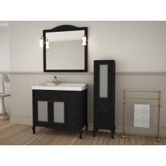 Комплект мебели ASB-Woodline Флоренция квадро 90 чёрный массив ясеня