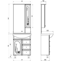 Комплект мебели ASB-Mebel Астра 62-3 витраж ракушка