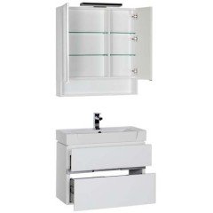 Тумба с раковиной Aquanet Виго 80 белый 00183405 + 00170591