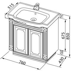 Тумба с раковиной Aquanet Фредерика 80 белый 00170095 + 00156667