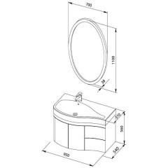 Комплект мебели Aquanet Сопрано 95 L белый 00169344