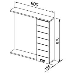 Зеркало-шкаф Aquanet Доминика 90 L черный 00171921