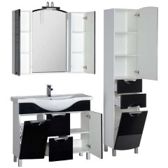 Комплект мебели Aquanet Асти 105 черный 00178434