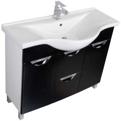 Тумба с раковиной Aquanet Асти 105 черный 00178240 + 00177621