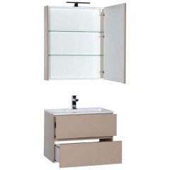 Тумба с раковиной Aquanet Алвита 70 капучино 00183987 + 00182523