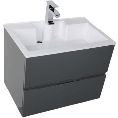 Тумба с раковиной Aquanet Алвита 70 серый антрацит 00183992 + 00182523