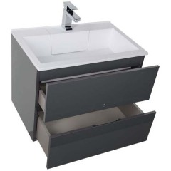 Тумба с раковиной Aquanet Алвита 70 серый антрацит 00183992 + 00182523