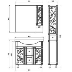 Комплект мебели ASB-Mebel Альфа Кристалл 80