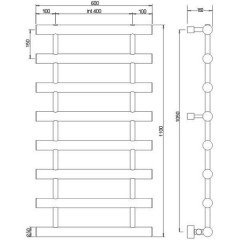 Полотенцесушитель водяной Margaroli Orizzonti 1-442/8