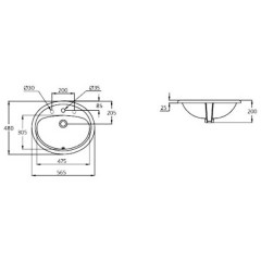 Раковина Ideal Standard Ecco R411201 встраиваемая
