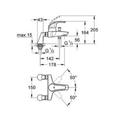 Смеситель Grohe Eurosmart 33303