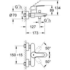 Смеситель для ванны Grohe Eurostyle Cosmopolitan 33591002