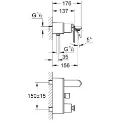 Смеситель для ванны Grohe Veris 32195000