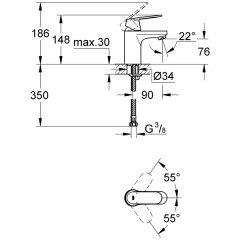 Смеситель для раковины Grohe Eurosmart Cosmopolitan 32824000