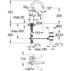 Смеситель для раковины Grohe Eurosmart Cosmopolitan 32830000