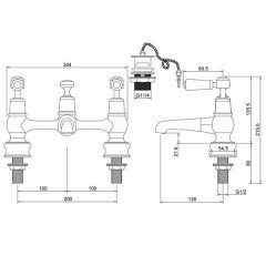 Смеситель для умывальника Burlington Kensington Regent KER10
