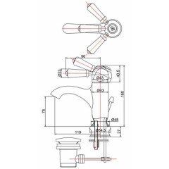 Смеситель для умывальника Burlington Chelsea Regent CHR22