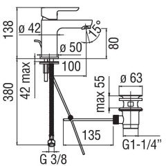 Смеситель для раковины Nobili ABC AB87118/1CR