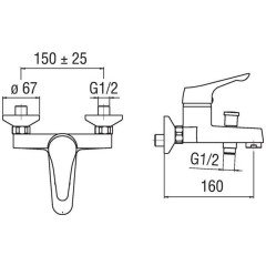 Смеситель для ванны Nobili Skipper SK11110/1CR