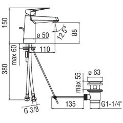 Смеситель для раковины Nobili Sky SY97118/1CR