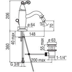 Смеситель для биде Nobili Dubai DB00119/1GD