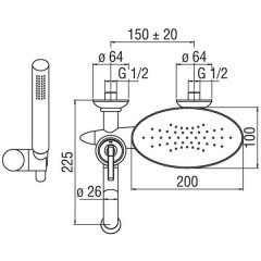 Смеситель для ванны Nobili Dubai DB00110GD