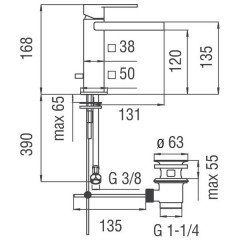 Смеситель для раковины Nobili Loop LPC90118/1CR каскад