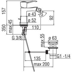 Смеситель для биде Nobili Sofi SI98119/1CR