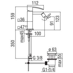 Смеситель для биде Nobili Ray RY00119/1CR