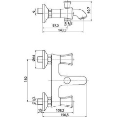 Смеситель для ванны Edelform Adel AD2810