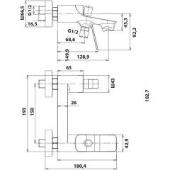 Смеситель для ванны Edelform Itum UM1810