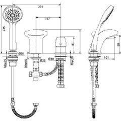 Смеситель для акриловых ванн Edelform Malva VL3810