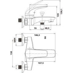 Смеситель для ванны Edelform Malva VL1810