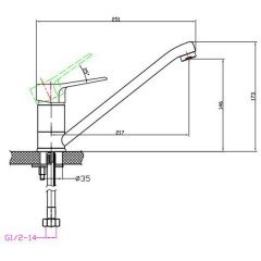 Смеситель для кухни Edelform Vito VT1808