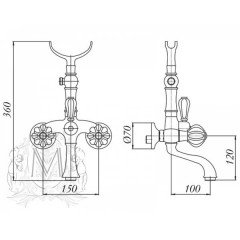 Смеситель для ванны Migliore Olivia ML.OLV-5802.BP.CR