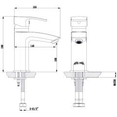 Смеситель для раковины Timo Lotta-Thermo 2601F